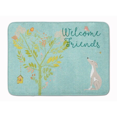 Carolines Treasures Welcome Friends Italian Greyhound Machine Washable Memory Foam Mat BB7636RUG